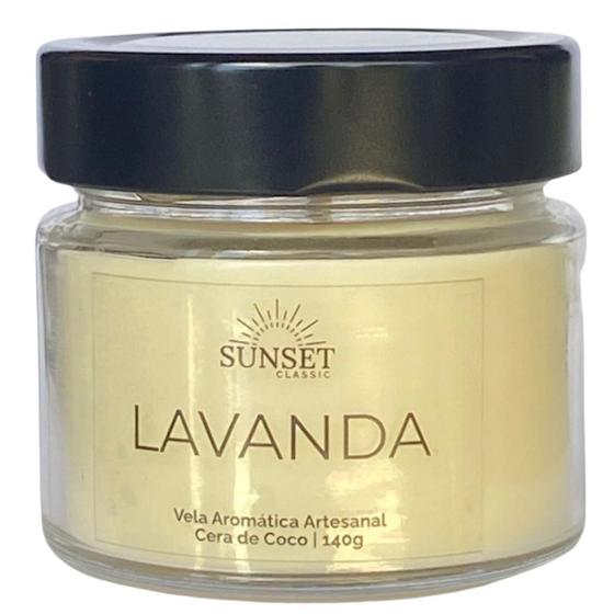 Imagem de Vela Aromática Artesanal Perfumada 140g Premium 30h Lavanda