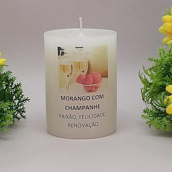 Imagem de Vela Aromática Atrativa Artesanal - Aroma Morango com Champanhe