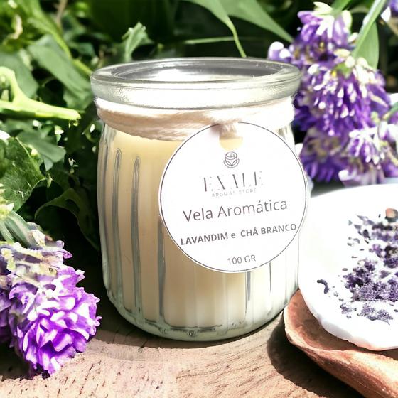 Imagem de Vela Aromática Vegetal de Lavandim e Chá Branco 100gr