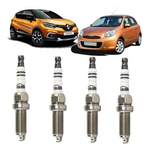 Imagem de Vela de ignicao nissan march peugeot 206 renault captur clio sandero logan 2001 á 2022 kit c/4 velas