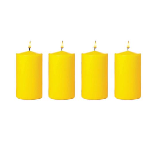 Imagem de Vela Decorativa amarelo 4 uni 6cm Decoração