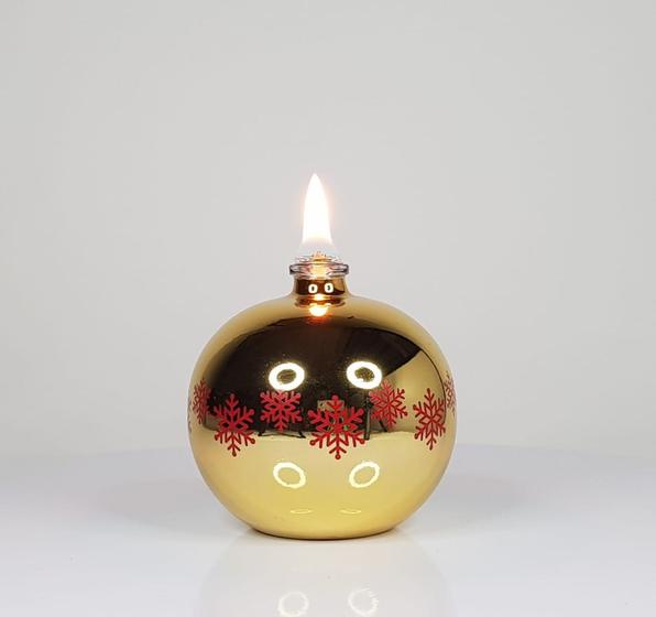 Imagem de Vela decorativa Bola de Natal Dourada com fluído líquido