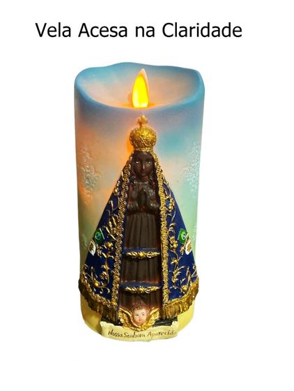 Imagem de Vela Decorativa Nossa Senhora Aparecida Ilumina No Escuro