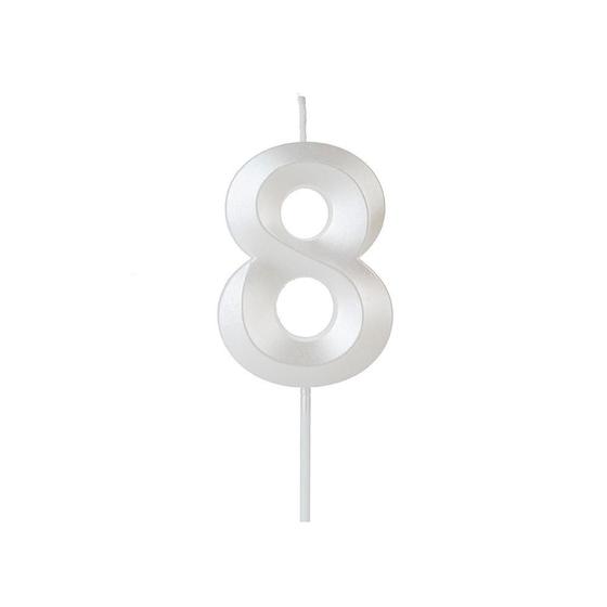 Imagem de Vela Design Números Pérolas - SilverFestas
