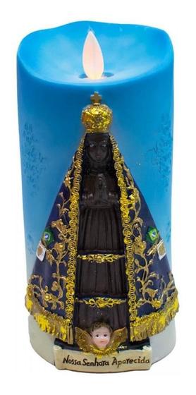 Imagem de Vela Led Decorativa Nossa Senhora Aparecida 17.5Cm  Resina