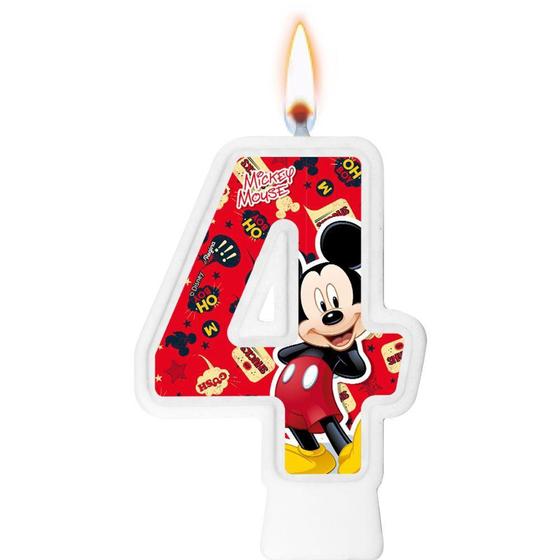 Imagem de Vela Numeral Mickey Clássico Número 4 - Regina
