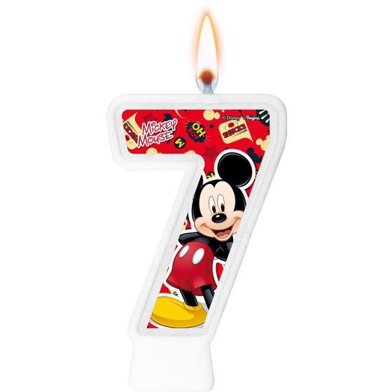 Imagem de Vela Numeral Mickey Clássico Número 7 - Regina