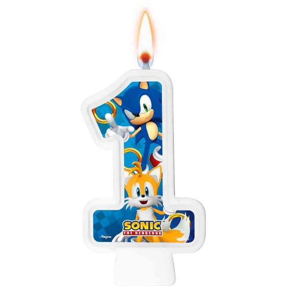 Imagem de Vela Numeral Sonic Número 1 - Regina