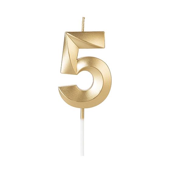 Imagem de Vela Número Aniversário Design Dourada - 01 unidade - Silver Festas - Rizzo