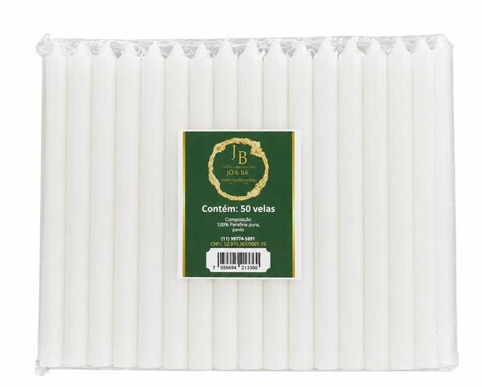 Vela Palito Branca 100 Unidades 18cm Parafina Pura