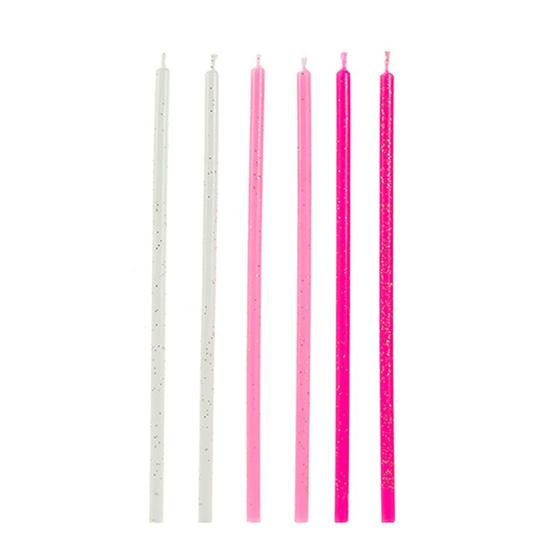 Imagem de Vela Palito Rosa e Branca 15 cm - 1 unidade Pct. c/ 6 unds. - Silver Festas - Rizzo