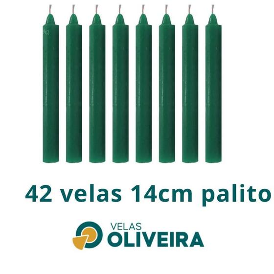 Imagem de Vela Palito Verde  42 Unidades 14cm 15,8 - (Por Kilo) 100% Parafina