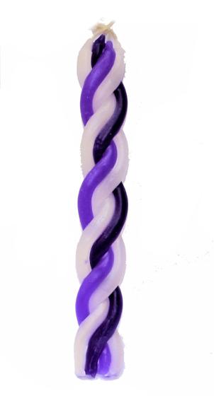 Imagem de Vela Para Havdala De Parafina Com Três Cores Kosher roxa