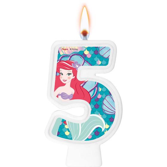 Imagem de Vela Pequena Sereia Ariel Festa De Aniversário