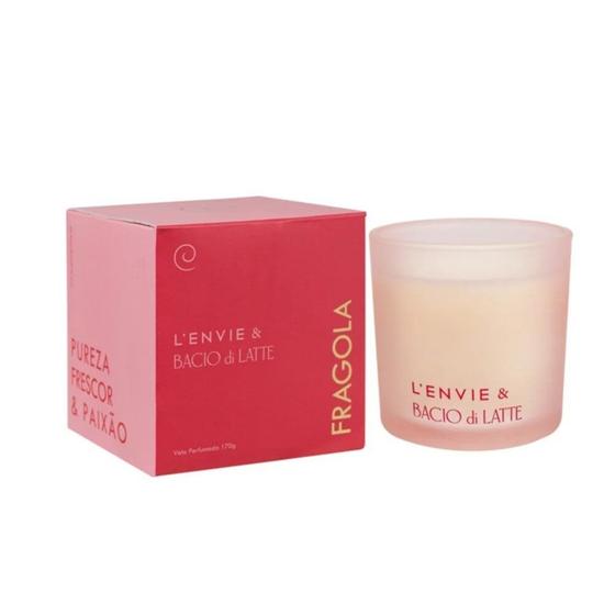 Imagem de Vela Perfumada Bacio di Latte Fragola Lenvie 170 g
