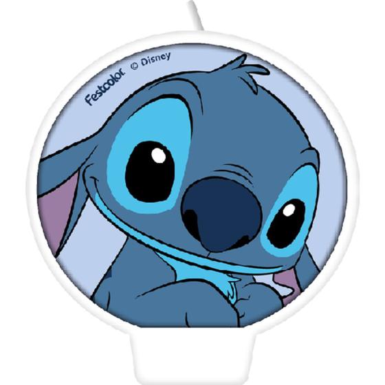 Imagem de Vela Plana Decoração Festa Aniversário Stitch