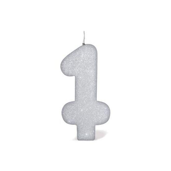 Imagem de Vela Prateada Glitter 1 - Silver Plastic - 1 Un