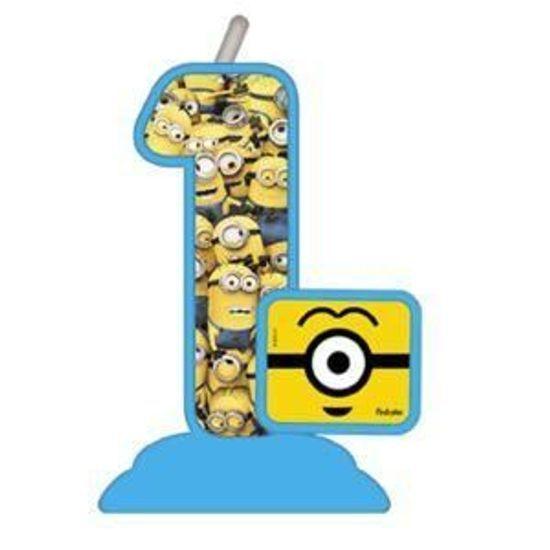 Imagem de VELA TEMATICA MINIONS N 1 - Festcolor - 1Un