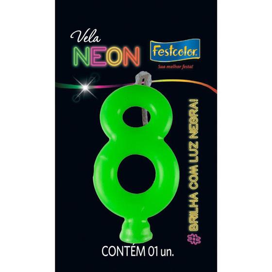 Imagem de Vela Verde Neon - 01 Unidade - Festcolor