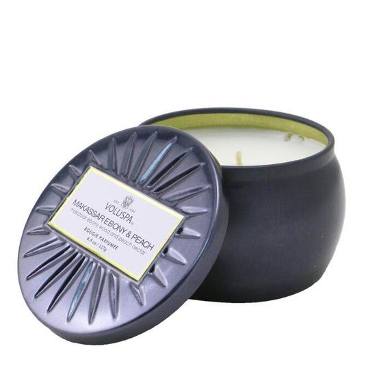 Imagem de Vela Voluspa Makassar Ebony & Peach Scent 25h de tempo de queima