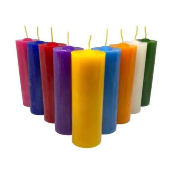 Velas 7 dias várias cores - 250g - 14cm - Caboclo Caeté Imagem de Velas 7 dias várias cores - 250g - 14cm