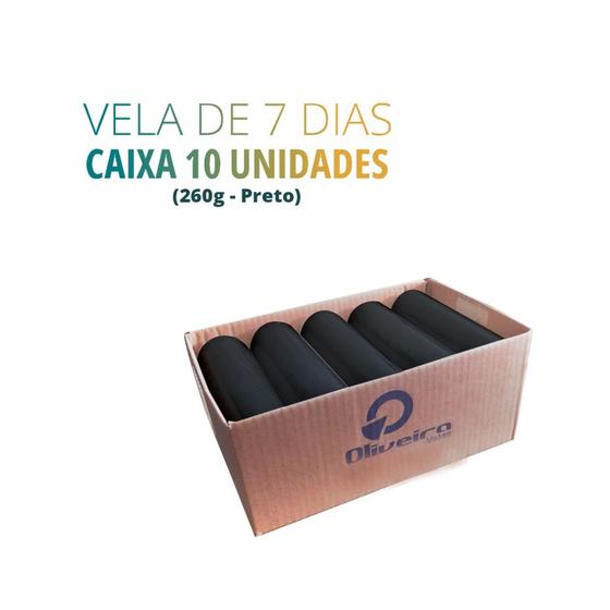 Imagem de Velas De 7 dias ( votiva ) Preta 100% Parafina Pura com 250 gr celofane liso- 10 Unidades