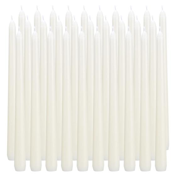 Imagem de Velas de Cera de Soja Qinxiang Ivory 25cm - Sem Gotejamento, Sem Perfume (Pacote com 30)