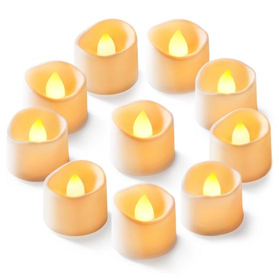 Imagem de Velas LED sem chama para luzes de chá Homemory, pacote com 12 unidades, branco-marfim