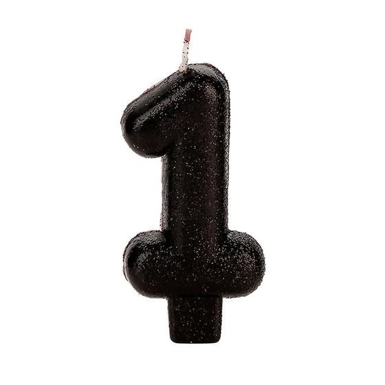 Imagem de Velas Números Preto c/Glitter - SilverFestas