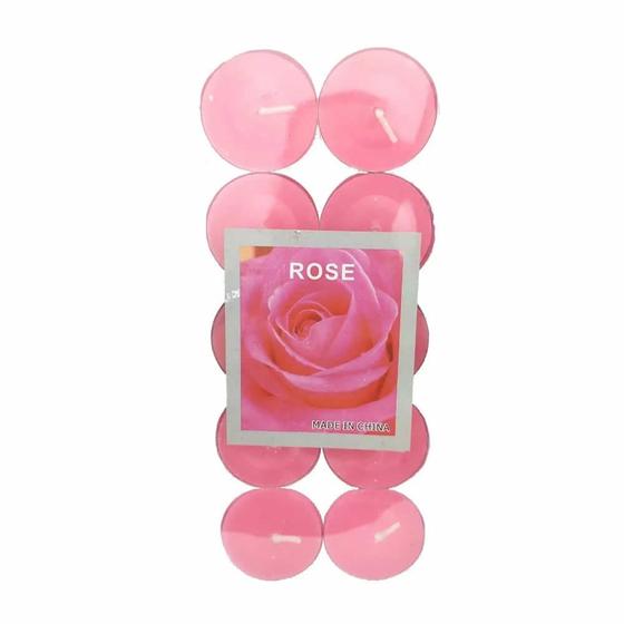 Imagem de Velas Rechaud Aromáticas Rosas - Kit Com 10 Unidades