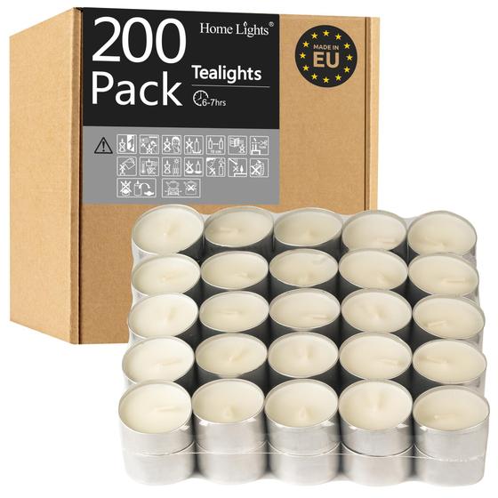 Imagem de Velas Tealight Home Lights, 200 pacotes de 6 a 7 horas de tempo de queima