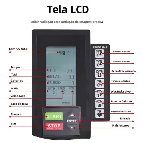 Imagem de Velocímetro de Bicicleta Bluetooth com Display LCD - Multifuncional para Exercício e Stepper