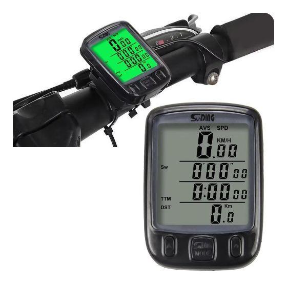 Imagem de Velocímetro De Bicicleta Odômetro Cronômetro Lcd Com Luz
