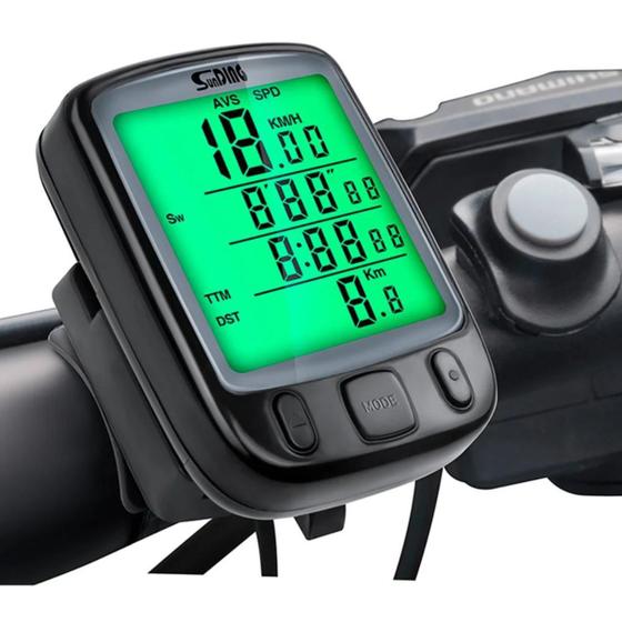 Imagem de Velocímetro digital visão noturna com led para bicicleta à prova d'água.