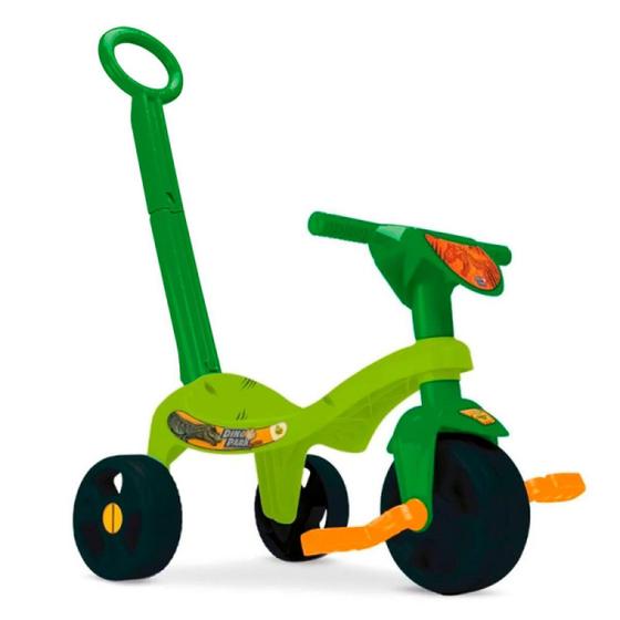 Imagem de Velotrol Infantil Triciclo Verde Dino Park Com Haste Menino