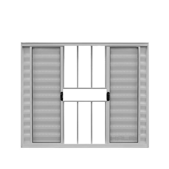 Imagem de Veneziana 6 Folhas de Correr C/Grade 1.00(A) X 1.50(L) Aluminio Branco Linha Modular - Hale