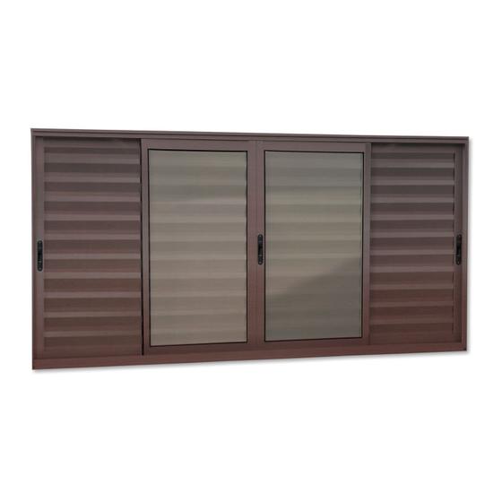 Imagem de Veneziana Elite 6 Folhas Moveis 100 X 150 Vidro Liso Corten