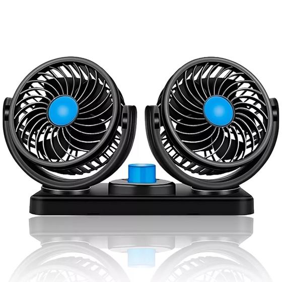 Imagem de Ventilador 12v Automotivo Duplo Com Ajuste Carro Caminhão