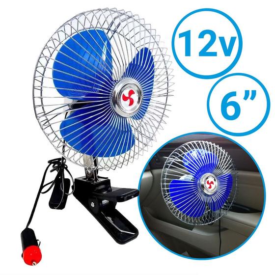 Ventilador 12v Automotivo Para Carro Van Com Garra 6 Pol Menor preço em Ventilador 12v Automotivo Para Carro Van Com Garra 6 Pol