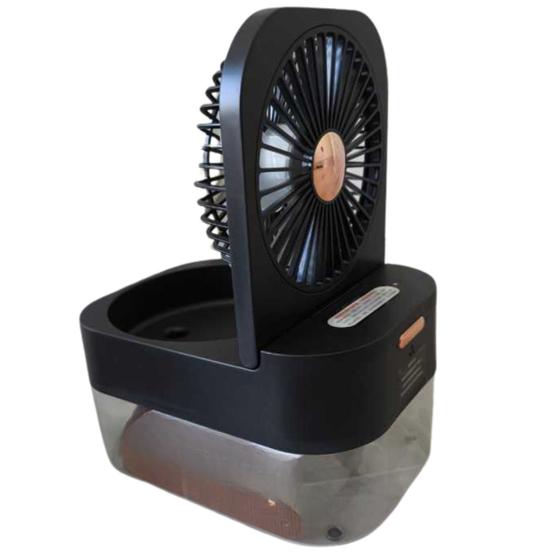 Imagem de Ventilador 2 em 1 com Umidificador Duplo Portátil de Mesa Entrada tipo C