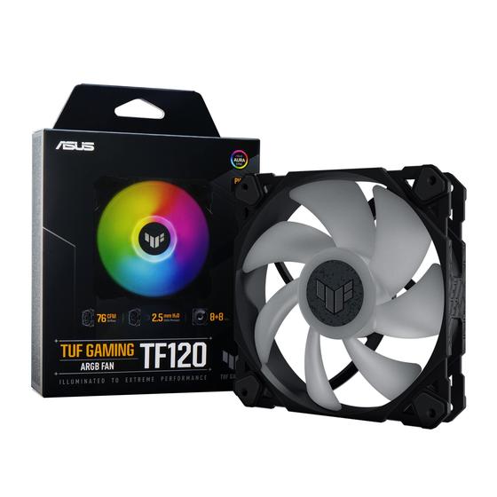 Imagem de Ventilador ASUS 120mm ARGB PWM com Rolamento Dinâmico de Fluido