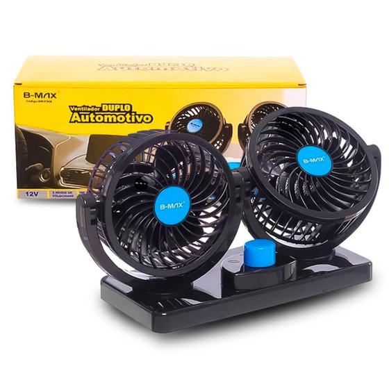 Imagem de Ventilador Automotivo Duplo 12V Para Motorista E Passageiro