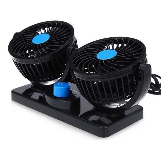 Imagem de Ventilador Automotivo Duplo Com Ajuste Para Carro Van 12v