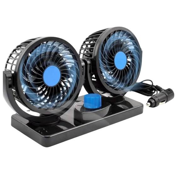 Imagem de Ventilador Automotivo Duplo Potente Com Ajuste Para Carro Caminhao Van