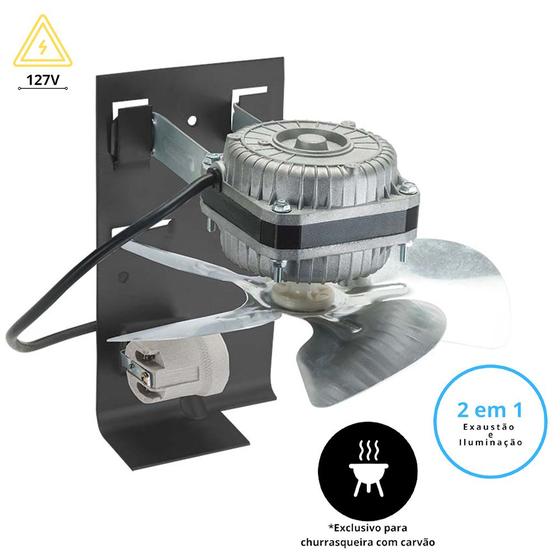 Ventilador Axial Exaustor de Churrasqueira Hélice em Alumínio 60W ...