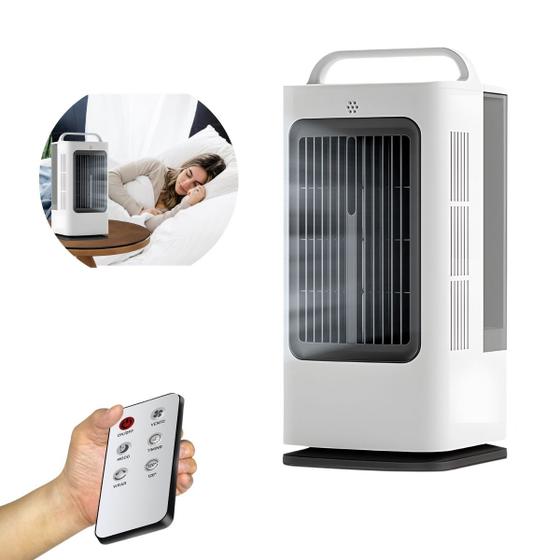 Imagem de Ventilador Climatizador Umidificador Portátil de 3 Velocidades Refrigerador de Ar Ajustável C/ Controle