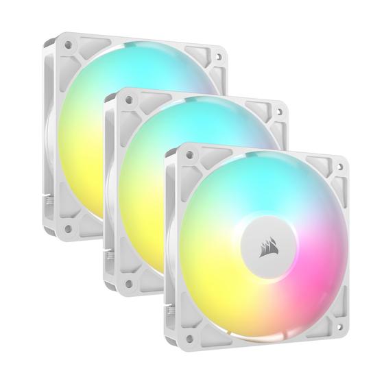 Imagem de Ventilador Corsair RS120 ARGB PWM - Pacote Triplo com 3 Unidades de 120mm - Branco