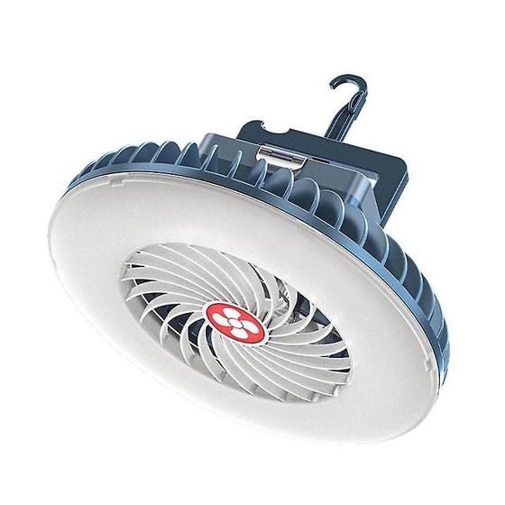 Imagem de Ventilador de acampamento portátil com lanterna LED, bateria