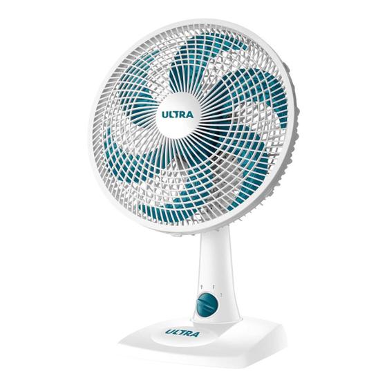 Imagem de Ventilador de Mesa 30cm 127v V-30b 6 Pás Branco e Azul Ultra