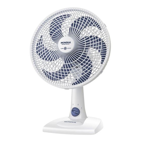 Imagem de Ventilador de Mesa 30cm Super Power Mondial Branco/Azul Escuro 60W VSP-30-W